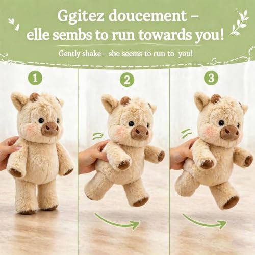 Image of SCOOBA Running Cute Cattle Soft Toy 35 cm (Running Plush Cow)