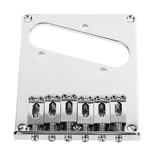 Matybobe エレキギターブリッジシングルコイルピックアップメタルテールピース交換は、テレキャスターギターアクセサリーに適した安定したクリアサウンド (銀)