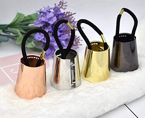 Set Of 4 Fashion Punk Gothic Alloy Ponytail Cuff Elastic Hair Tie Ponytail Holder Women Hair Band Hair Rope Hair Cuff Hair Clips (Large) #TOP1
