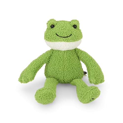 Petface (Little Petface) Finlay Frog Plush Dog Toy with Built-In Squeaker, Lightweight Puppy Toy (Pack of 1)