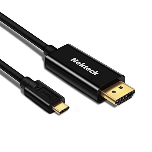 Nekteck USB C to HDMI Adapter Cable Thunderbolt 3 Compatible 4K Converter Supports up to 3840x2160 60Hz Compatible with 2018 MacBook Air/ Pro, Galaxy S9 S9+, Note 9, ChromeBook and More Black 3ft
