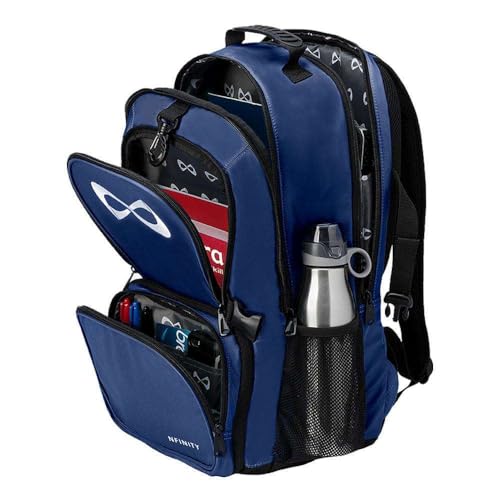 Nfinity Classic Cheer Backpack For Cheerleading With Detachable Purse, Bottle Holders, and Laptop Sleeve