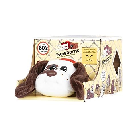 Pound Puppies 38141 Dogs Trust Charity Newborns, White with Dark Brown Spots Puppy Toy, Soft Toy Dog for Children, Puppy Toys for Girls and Boys, 8 Inch Dog Plush for Kids Aged 3 Years+ Cover