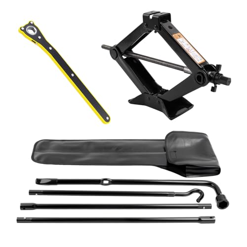 Image of Spare Tire Jack Kit Compatible with 2004-2018 F150, Scissor Jack 2.5 Ton Heavy Duty Lifting Jack & Spare Tire Lug Wrench Tool Kit Replacement Tire Repair Tool