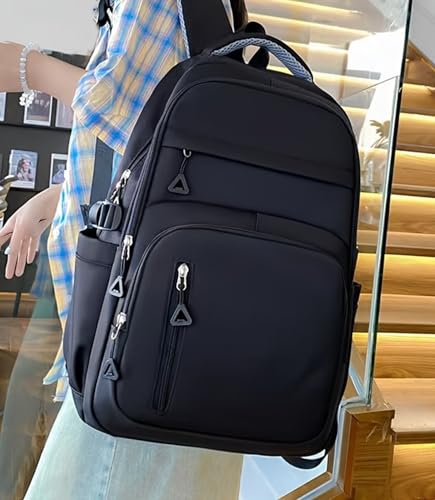 Image of Glowic Unisex Laptop Backpack - Water-Resistant Polyester, Multiple Compartments with 15.6″ Laptop & iPad Sleeve, Lightweight 400 g, Breathable Mesh Back for Office, College & Travel