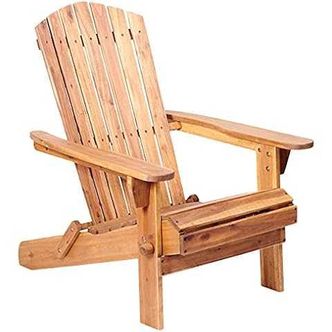 Plant Theatre Adirondack Chair - Outdoor, Acacia Hardwood, Folding Chairs for Lawn, Fire Pit & Patio﻿ Cover