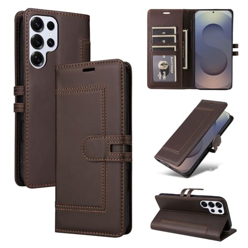 Étui compatible avec Samsung Galaxy A34 5G housse portefeuille marron