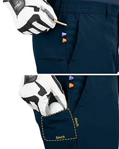 33,000ft Men's Golf Shorts 9" Dry Fit Stretch Golf Short UPF 50+ Lightweight Flat Front Golf Shorts with Pockets3