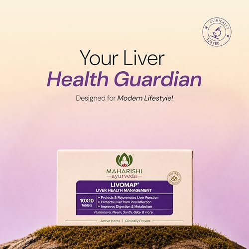 Image of Liver Support Supplement and Liver Detox | Maharishi Ayurveda Livomap Tablet Protects and Rejuvenates the Liver Function | Clinically Tested | 100 Tablets