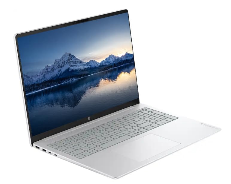 Image of HP OmniBook 3 Laptop Computer, 16 inch FHD+ IPS Touch Screen Business Laptop, Windows 11 Pro, 2TB PCIe SSD, 8GB RAM LPDDR5, AMD Ryzen 5 40 Processor, Numeric Keypad, PLUSERA 8-in-1 Hub, Glacier Silver