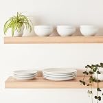 Amazon Basics 18-Piece Ensemble de vaisselle, vaisselle, bols, service pour 6, Coupe de porcelaine blanche