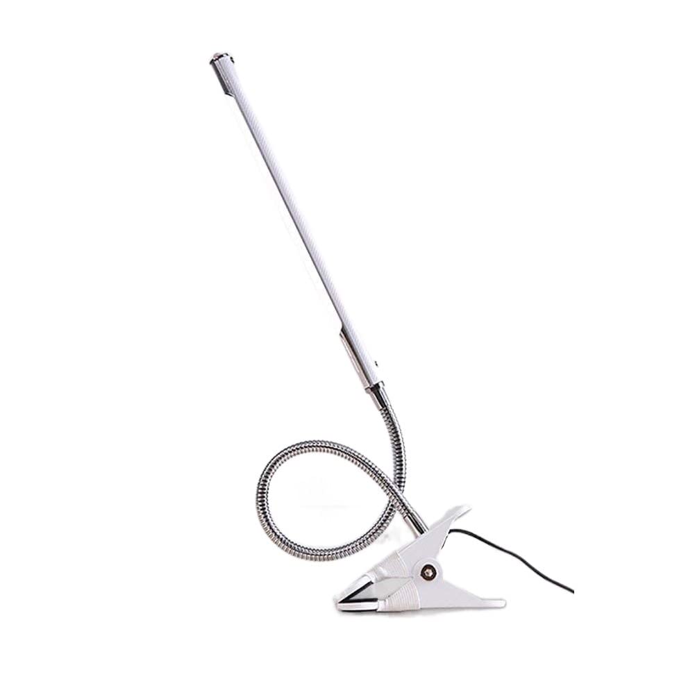 Lampe de Bureau Clip De Tuyau En Métal Lampe De Bureau Lampe De Lecture Créative Dortoir USB Charge Lampe De Table Dimmable Led Protection Des Yeux Lumière Lampe de Lecture Lampe Bureau ( Blue : Blanc