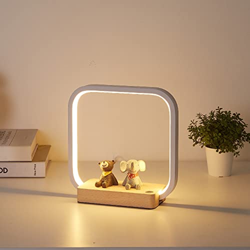LED Desk Lamp with Wireless Charger, Touch Control & Dimmable Wireless Charging Lamp, Bedroom Small Bedside Table Lamps, Eye-Caring Reading Light for Home Office(with 10W Type-C Charger)