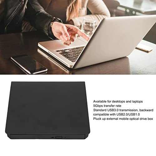 Septpenta Unidad de DVD Externa Enclosure, USB3.0 Compatible con Velocidad de Transferencia de 5 Gbps, Unidad Óptica Externa SATA de 12,7 MM, Plug and Play Adecuado para Win7/Win8.1/Win10/Vista - imagen 2