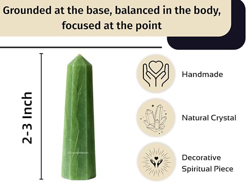 Image of Certified Light Green Aventurine Crystal Tower Obelisk Point for Chakra