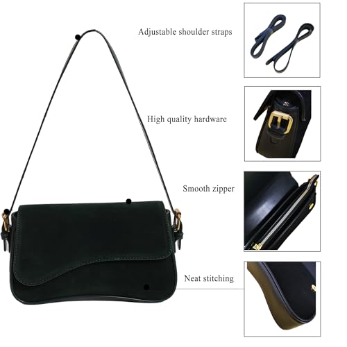 Women’s Suede Flap Shoulder Bag Small Trendy Saddle Crossbody Purses3