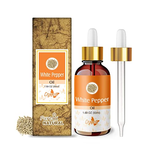Image of Crysalis White Pepper (Piper Nigrum L) Oil |100% Pure & Natural Undiluted Essential Oil Organic Standard|Moisturizes & Nourishes For Aromatherapy Therapeutic Grade| - 50ml With Dropper