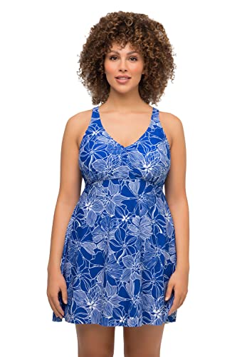 MIAMODA Damen Plus Size Kleid - A-Linie Blumenmuster 3/4-Ärmel Übergrößen