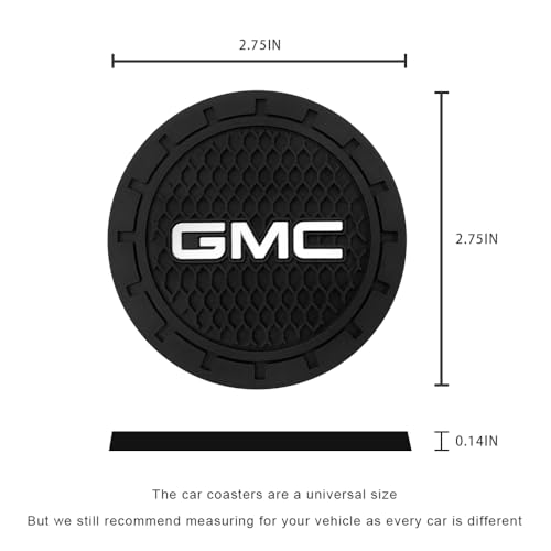 Car Cup Holder Coaster for GMC Silicone Cupholder Coaster,Car Interior Accessories,2.76 Inch 2 Pieces