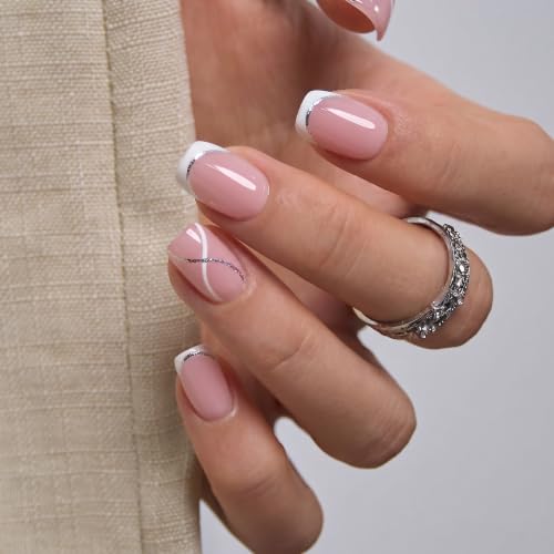 CurvLife Short Square Prism Press On Nails, Midnight Prism Dark Purple