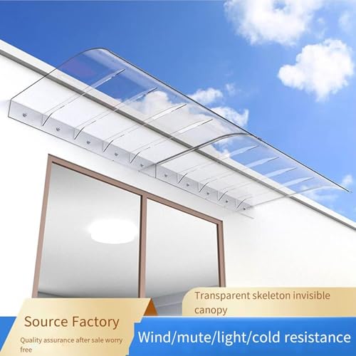 Toldo exterior de policarbonato transparente de 3 mm para protección de puertas y patios de 60x120cm 3