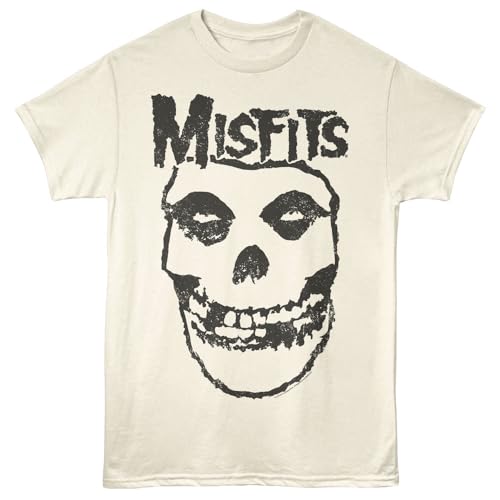 Misfits T Shirt for Men & Women Skull Natural Graphic Crew Neck Short Sleeve Tee - Punk Rock Vintage Style Band Tshirts