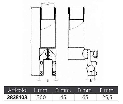 PORTACANNA Inox 316