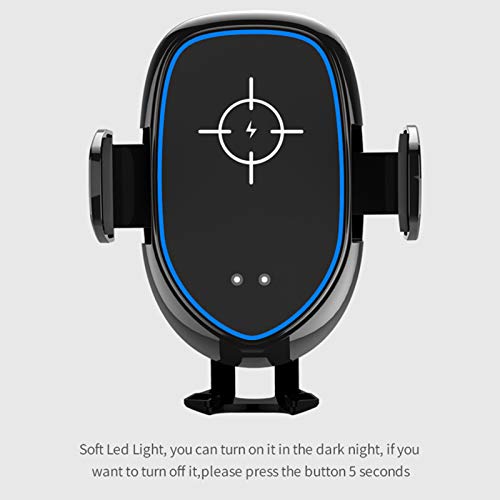 Btuty Carregador sem fio com sensor infravermelho para carro, clipe retrátil automático, carregament