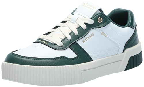 Skechers Damen Jade Best In Class Sneaker, White/Green Duraleather/Trim, 41 EU