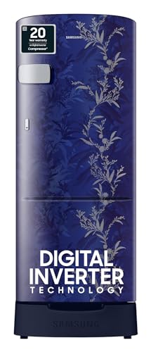 Image of Samsung 183 L 2 Star Digital Inverter Direct-Cool Single Door Refrigerator (RR20C2Z226U /NL, Mystic Overlay Blue, Base Stand Drawer)