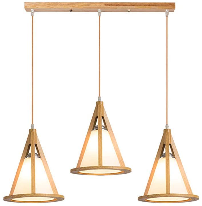Lustre en bois massif salon salle à manger design moderne