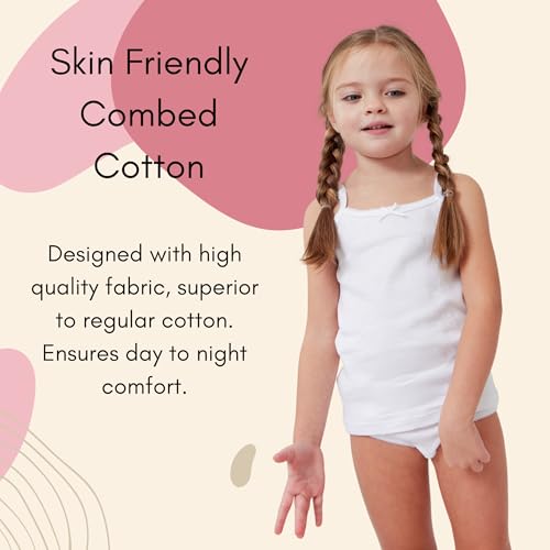 Feathers Girls Solid White Snug Fit Tagless Briefs Underwear - 100% Cotton Super Soft Panties3