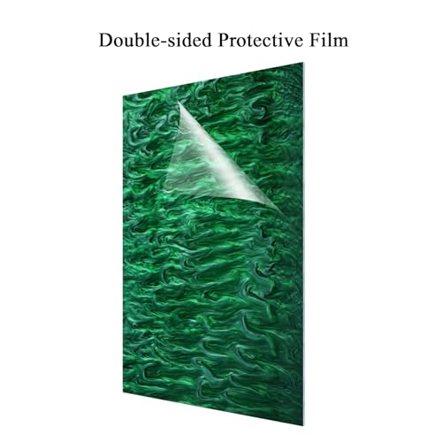 Image of TOEPODO Pearlescent Ripple Cast Acrylic Sheets 1 /8inch Thick Marble Acrylic Sheets for Laser Cutting Plexiglass Sheets for Art Design DIY Crafts Home Deco(3, Blue Sets, 8x12 Inch)