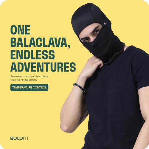 Boldfit Black Unisex-Adults Balaclava Mask for Bike Riding, Cycling, Winter Sports