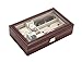 AUTOARK Leather 6 Watch Box Jewelry Case and 3 Piece Eyeglasses Storage and Sunglass Glasses Display Case Organizer,Brown,AW-020