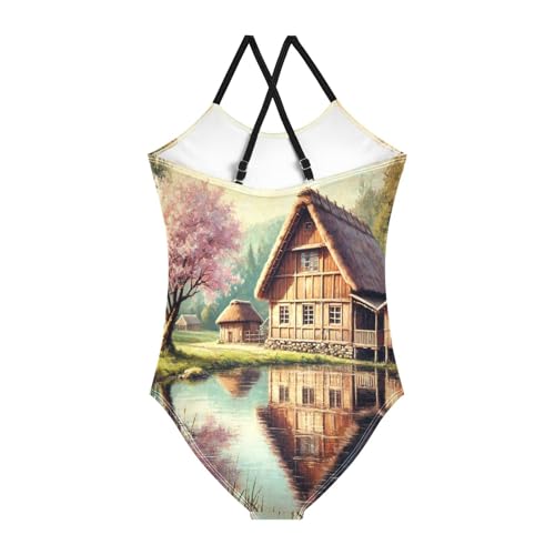 Lake Tree Mountain Bathing Suits for Girls Swimsuit Swimsuits One Piece Summer Beach Swimwear2