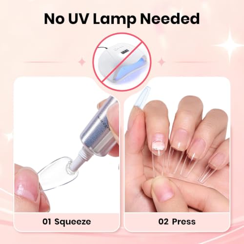 Image of Beetles Super Strong Nail Glue 10g for Press On Nails, No UV Lamp Needed, Quick Drying, Long Lasting, Easy Control Semi Solid Nail Glue for False Acrylic Nails