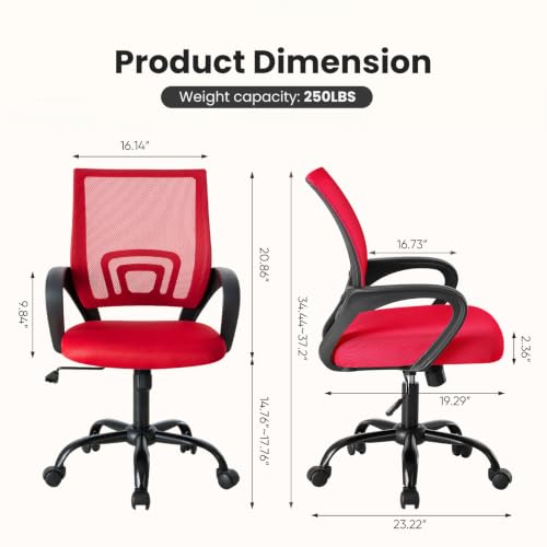 Image of DUMOS Ergonomic Office Chair, Mid-Back Executive Desk Chair 2 Pack