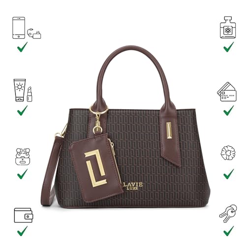 Image of Lavie Luxe Women's Monogram Rumba25 Handbag | Handbag for Work | Ladies Purse | Stylish Shoulder Bag | Gift for Women