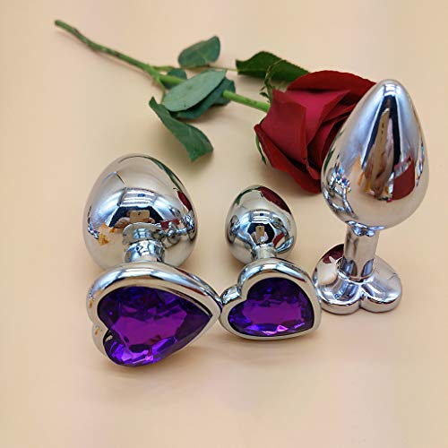 N\A 3 peças de contas anais de cristal, coração confortável, plugue B-tt, estimulador Siix Colorful