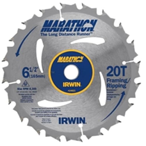 IRWIN Tools MARATHON Carbide Cordless Circular Saw Blade, 6 1/2-inch, 20T (24021)
