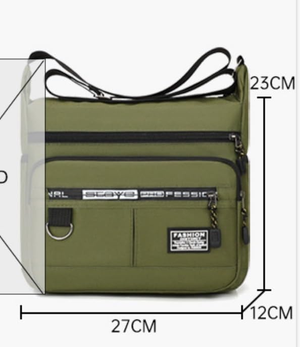 [ZXCVWWE] ショルダーバッグ メンズ メッセンジャーバッグ キャンバス 大容量 男性 斜めがけバッグ 肩掛けバッグ 2way カバン 人気 通勤 通学 旅行 多機能