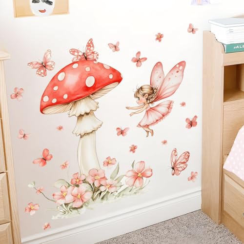 Vinilos Decorativos Vinilo Set 2 Hojas Hada y Mariposa Rosa miniatura 5