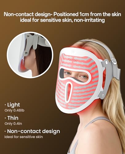Facego Red Light Mask for Face, 7-1 Colors Red Light Face Mask, Cordless Red-Light Facial Mask with Eye-Protection, Rechargeable for Skincare at Home & Travel — view 6