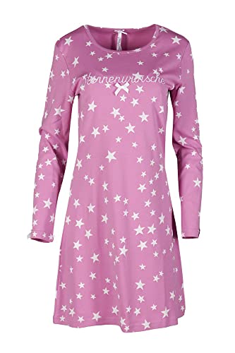 Louis & Louisa Damen Nachthemd Basic Sternenwünsche rosa Allover Schlafschirt (XXL) Cover