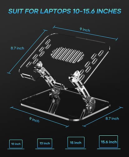 Acrylic-Laptop-Stand-for-Desk-Clear-Laptop-Riser-Adjustable-Height-Lpoake-White-Computer-Stand-for-Laptop-Compatible-with-10-to-156-Inches-LaptopsTransparent
