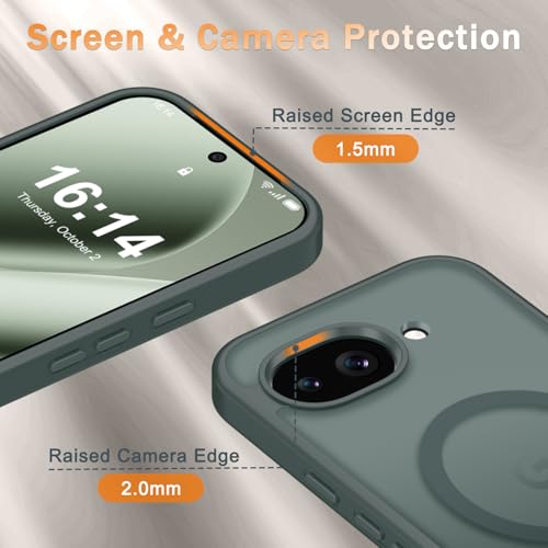 Image of for Google Pixel 10a Case, Matte Magnetic Phone Cover [with 1 Screen Protector] [Support for MagSafe] [Shockproof Military Grade Protection] Translucent Frosted Back, Gray