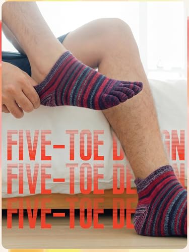 Image of Fourluoo 3 /6 Pairs Women Toe Socks Cotton Breathable Ankle Five Toe Socks for Men Women Athletic Running