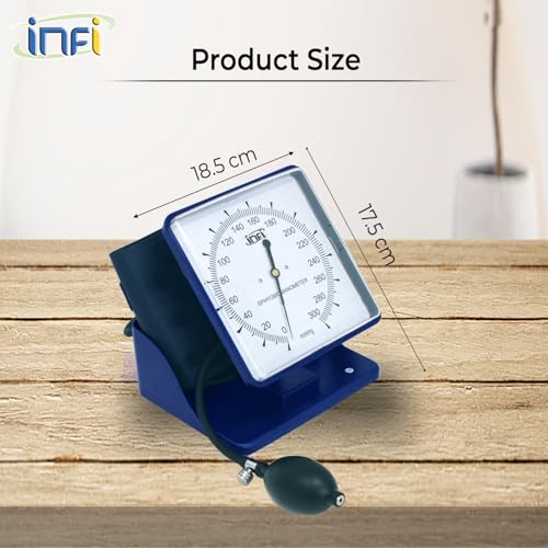 Image of Infi Aneroid Desk Type Sphygmomanometer Blood Pressure Monitor | BP Apparatus Manual | Manual BP Operator For Precise Measurements | 1 Year Warranty | Latex Free Cuff | Imported Bulb For Medical Professionals
