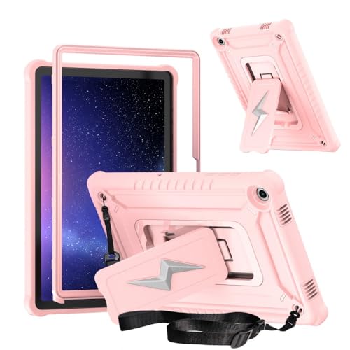 Samsung Galaxy Tab A11 Plus 11.0 SM-X230 (�J���[:���[�Y�S�[���h)�p�̃W�F�l���b�N�݊��X�^���h�n�[�h�o�b�N�n�[�h�V���R���t���P�[�X�A�V�����_�[�X�g���b�v�t���B